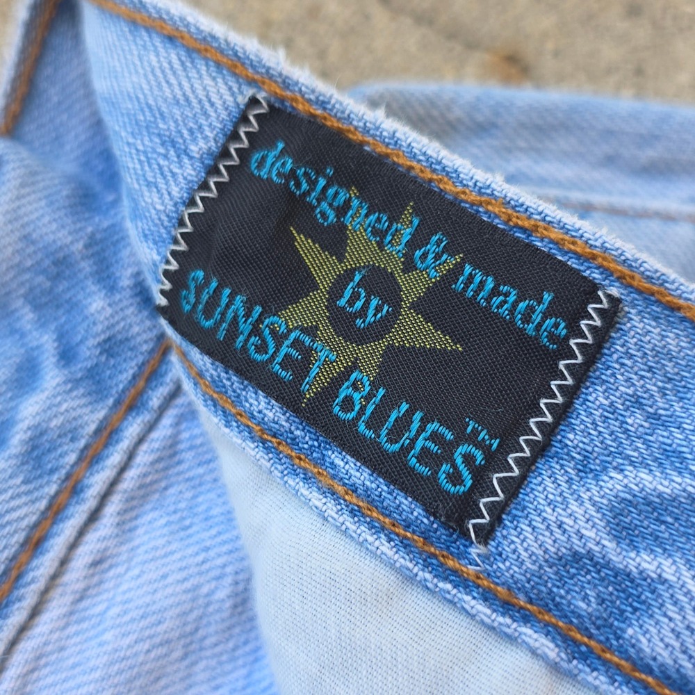 VTG Sunset Blues Jeans Size 26x27 High-Waisted Pleated Front Barrel Leg 80s USA - Picture 9 of 15